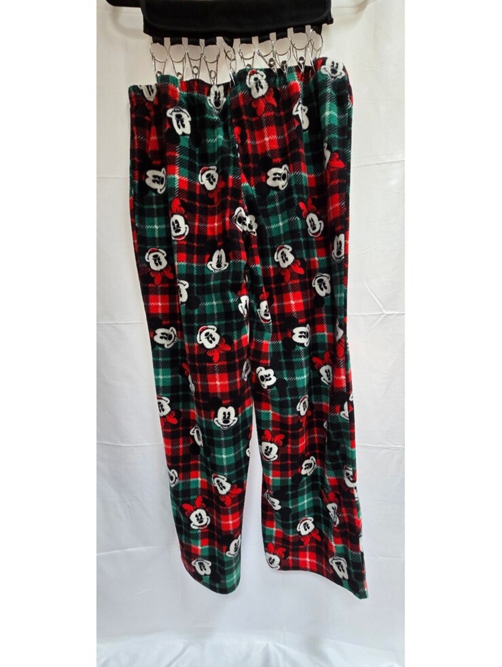 Disney Mickey Mouse Christmas Plaid Fleece Pajama Pants Size Large